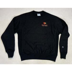 Champion Reverse Weave Horizon Logo Promo Sweatshirt Men Medium Black